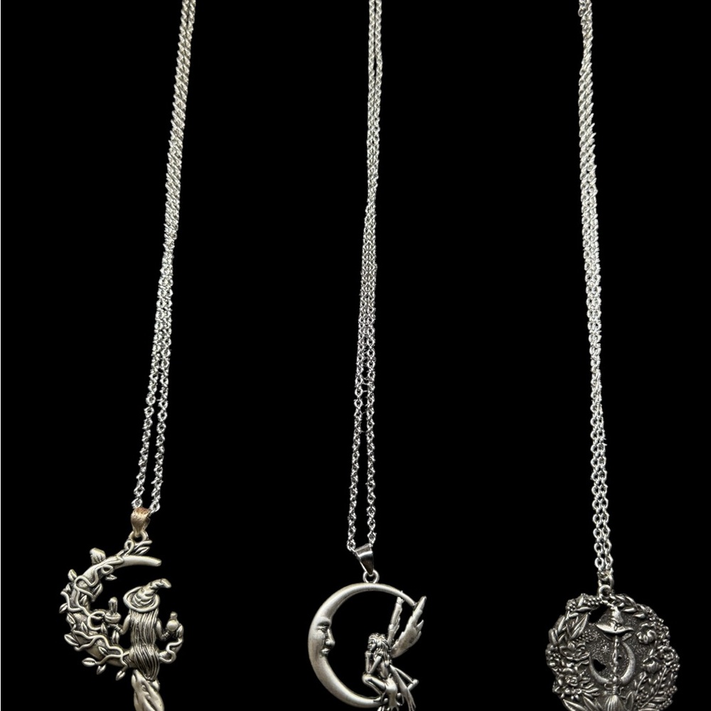 Bundle of 3 necklaces Witch and Fairy Silver  Fantasy Set 2+1 free